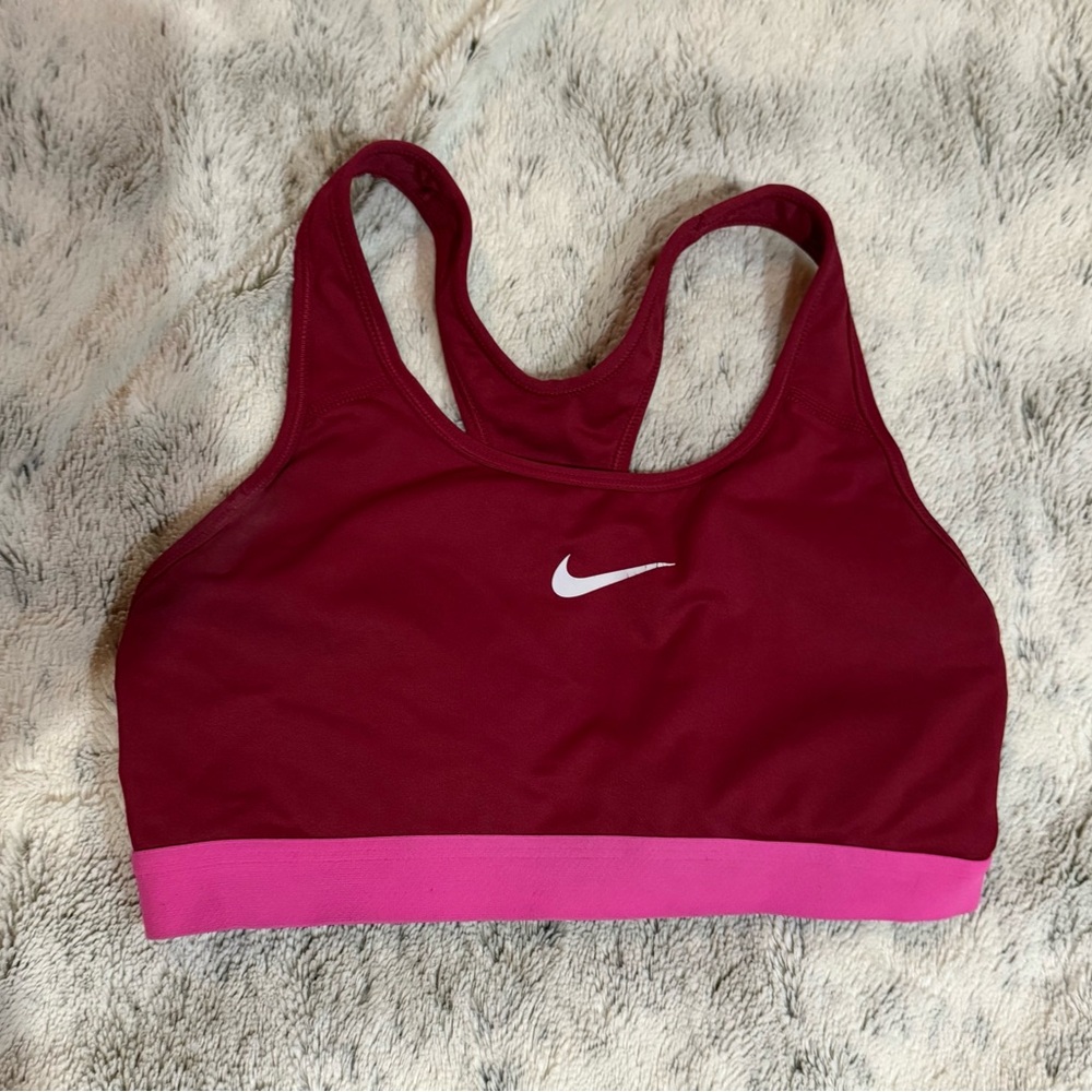 Nike Red and Pink Sports Bra Moisture-Wicking Racerback